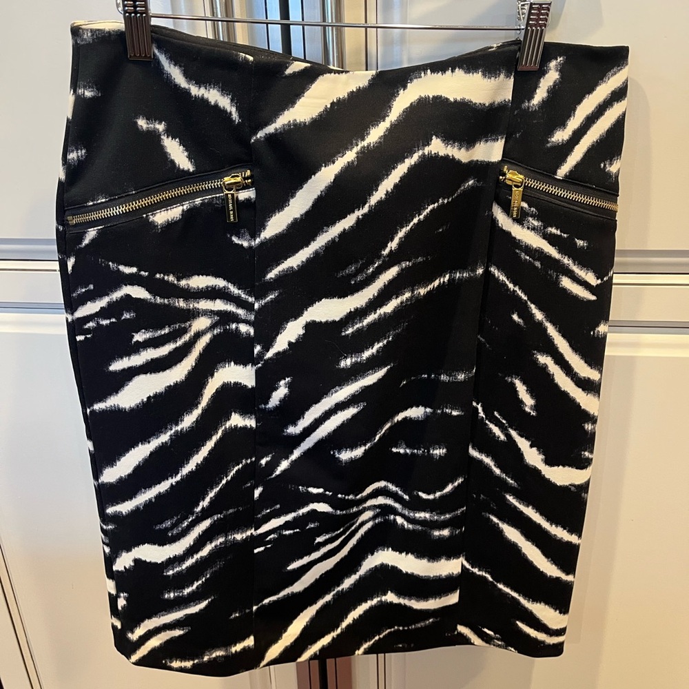 Michael Kors Monochrome Zebra Pencil Skirt